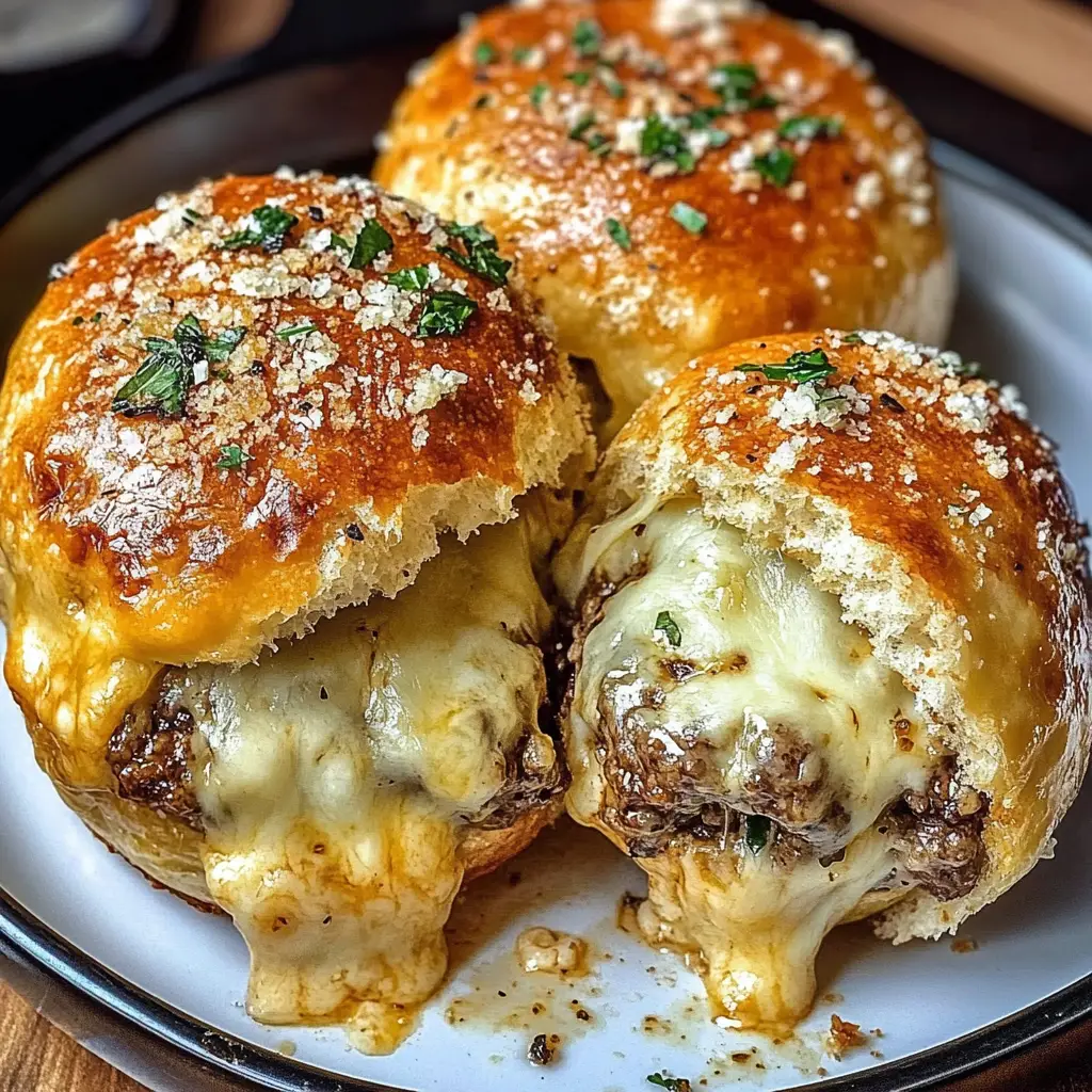 Garlic Parmesan Cheeseburger Bombs