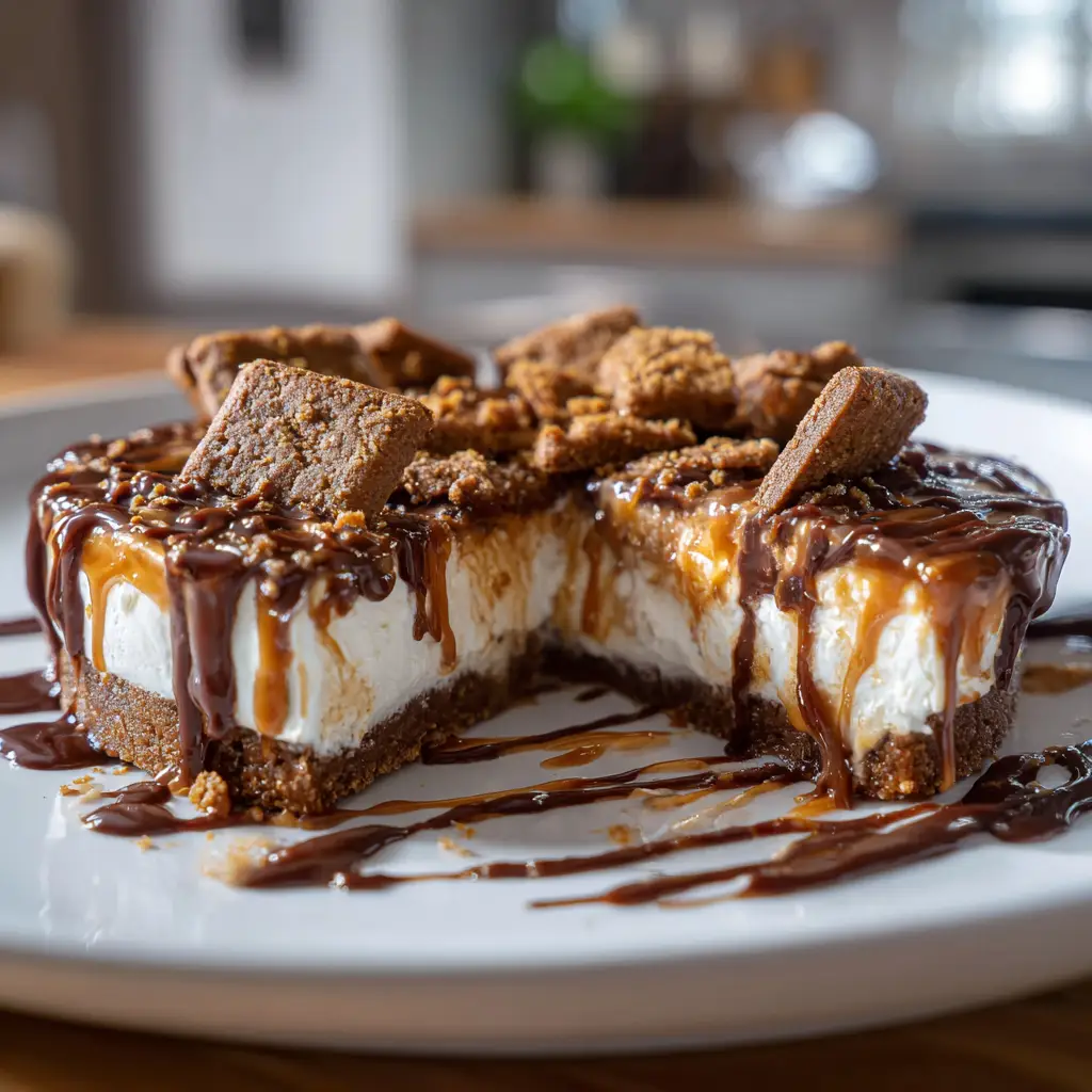 Biscoff Bueno Chocolate Cookie Pie