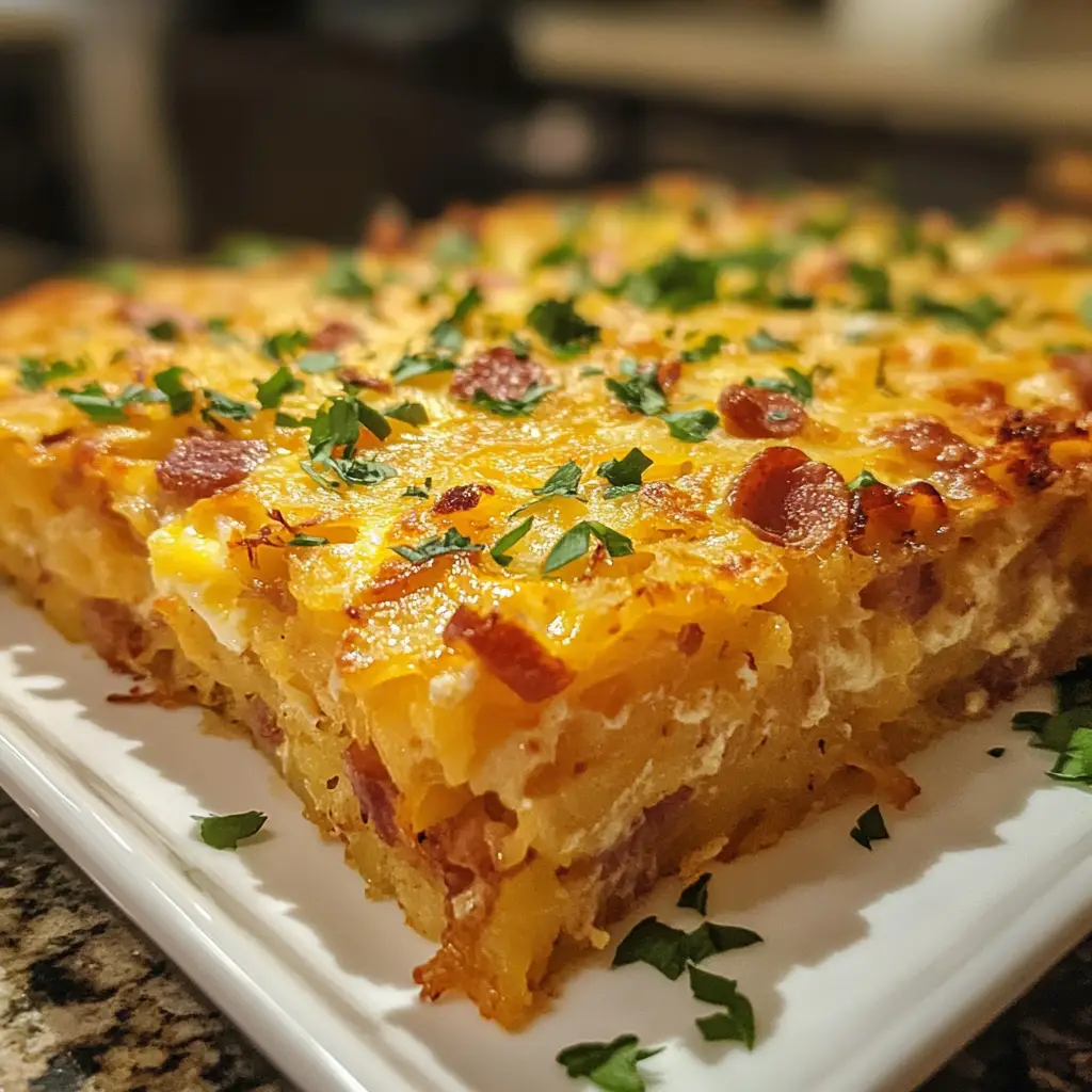 Sausage, Egg & Cream Cheese Hashbrown Casserole