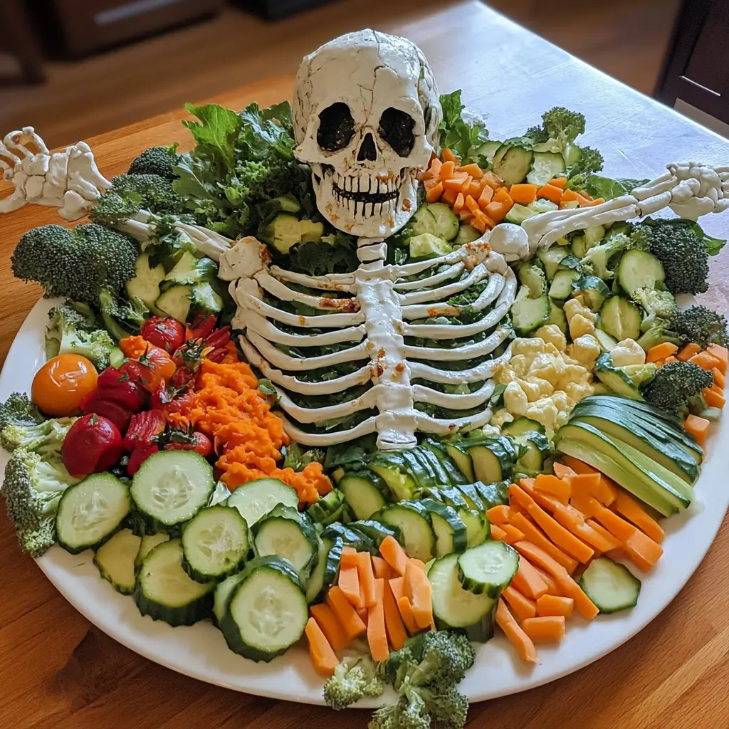 Skeleton Veggie Platter with Dip