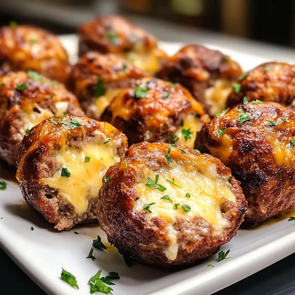 Cheesy Stuffed Meatloaf Bites
