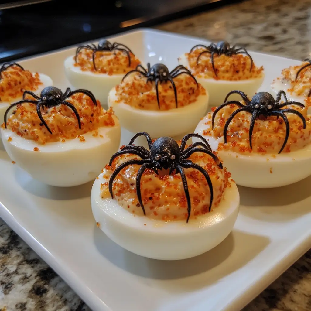 Spooky Spider Deviled Eggs