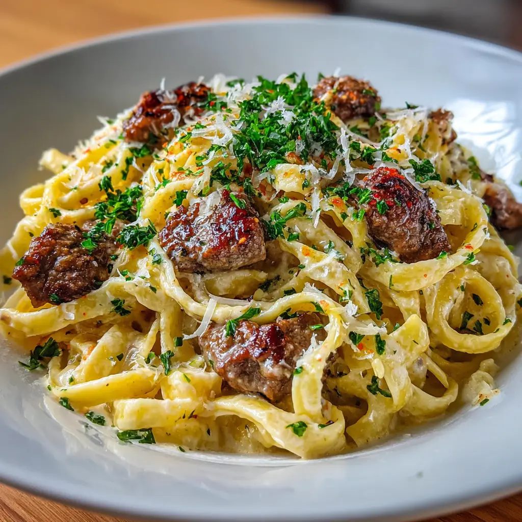 Creamy One-Pot Beef Pasta with Garlic Butter