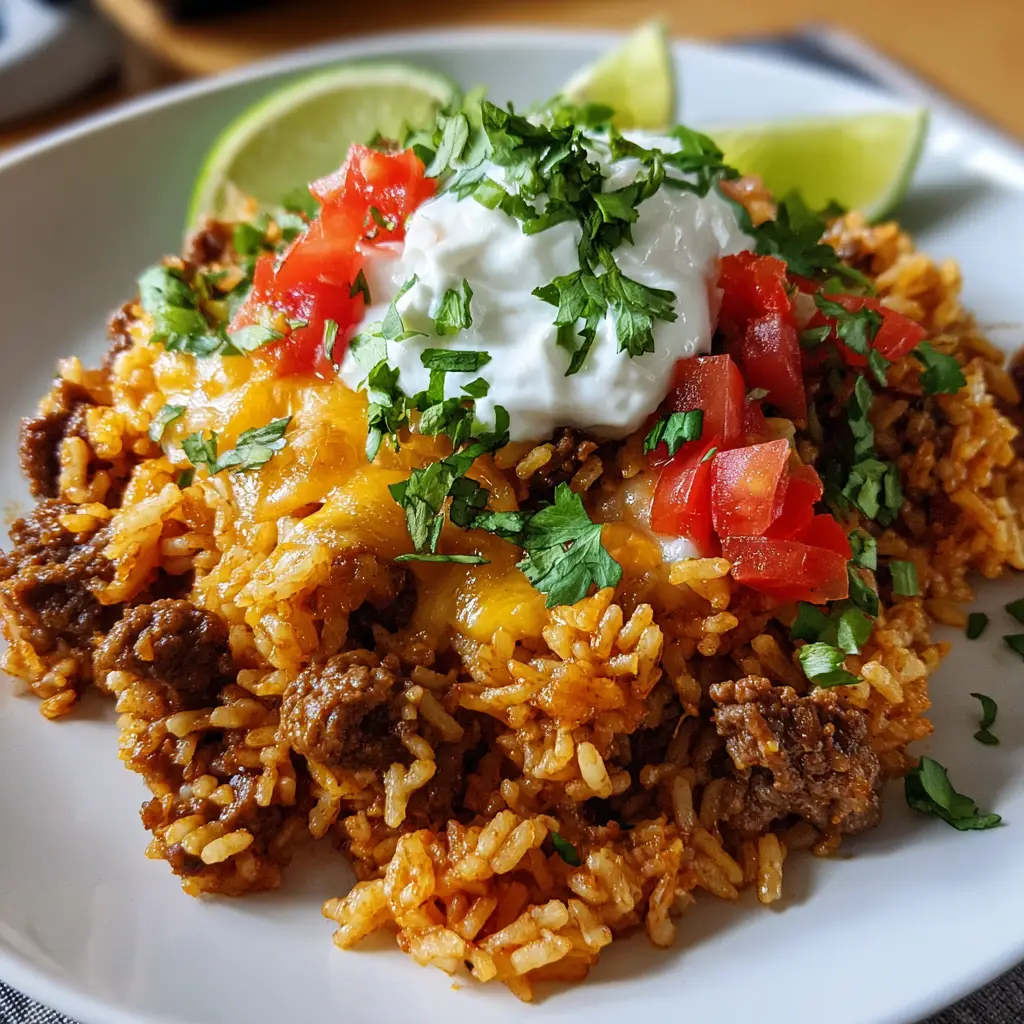 Super Easy Mexican Beef and Rice Skillet