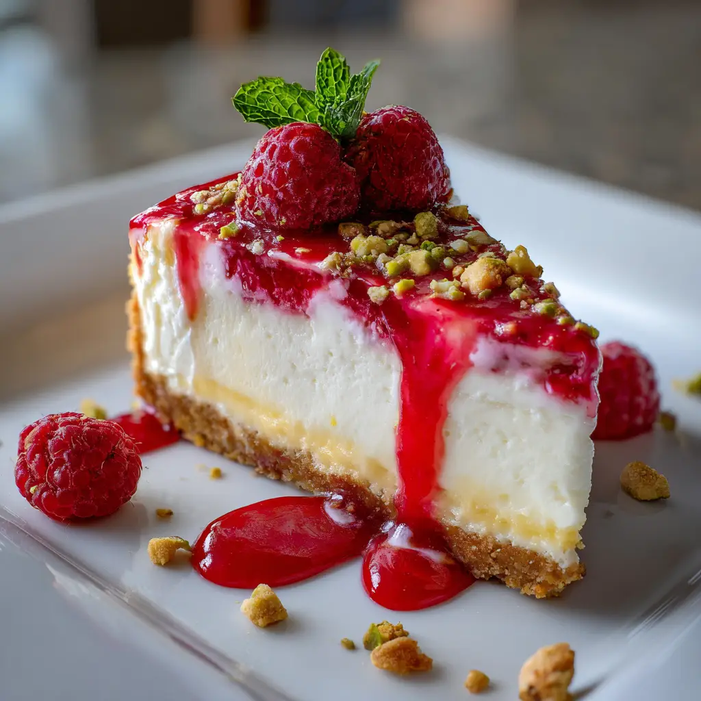 aspberry Pistachio Cheesecake