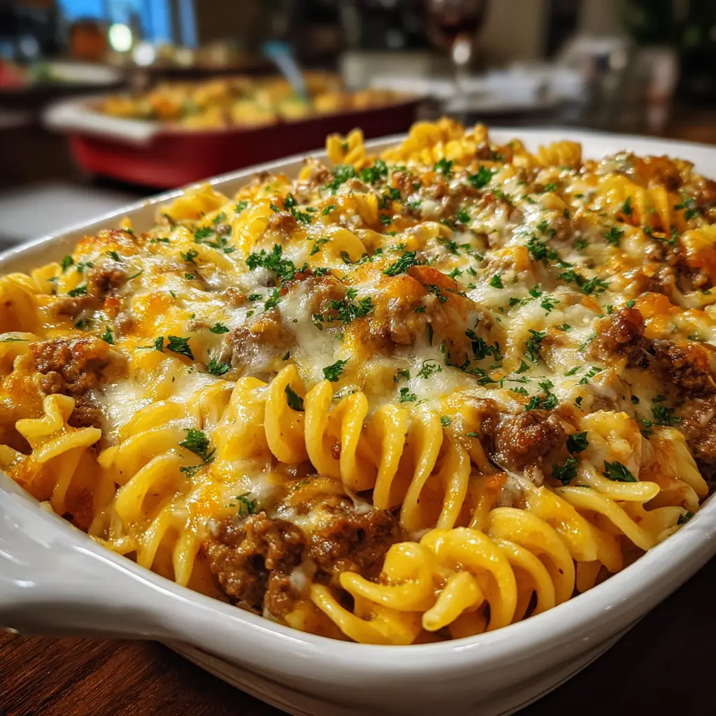 Cheesy Ranch Rotini Bake with Beef and Sweet Corn Delights!