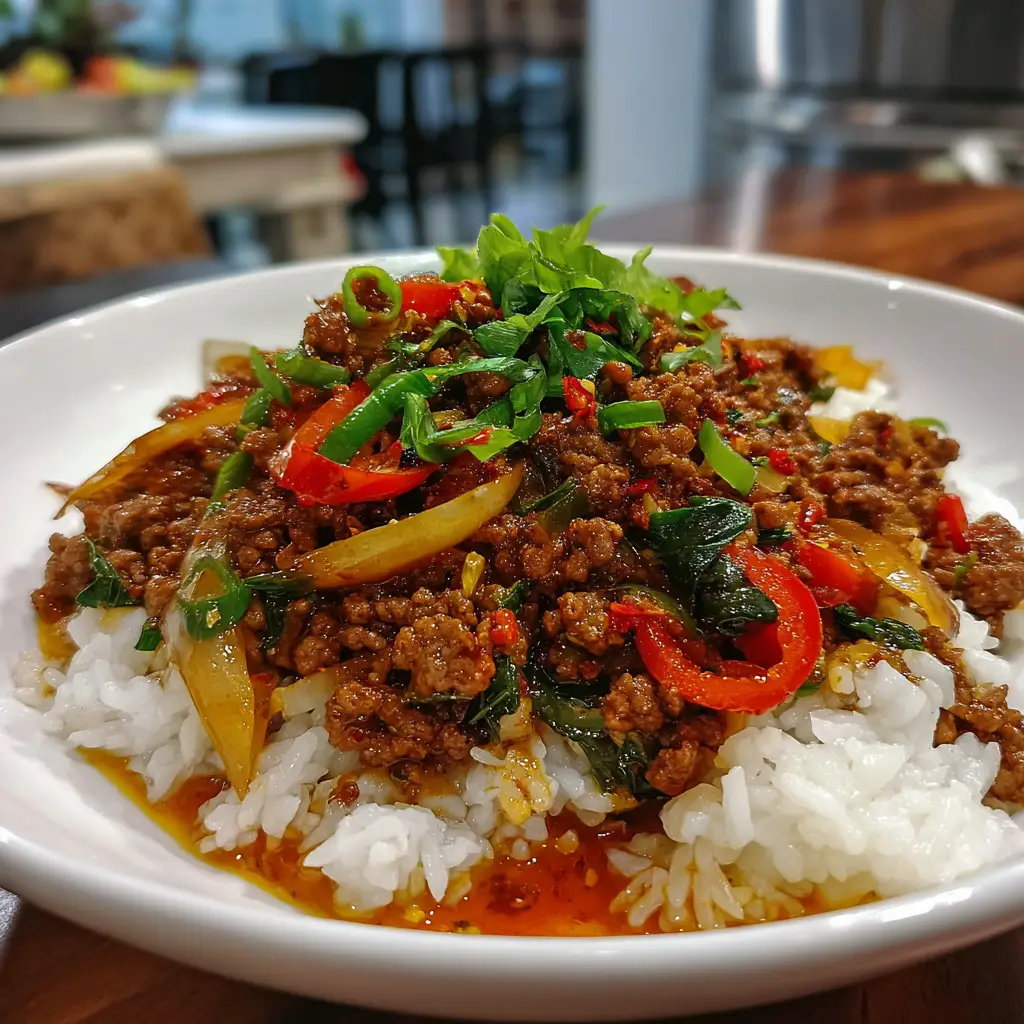 Spicy Ground Beef Stir-Fry Bowl