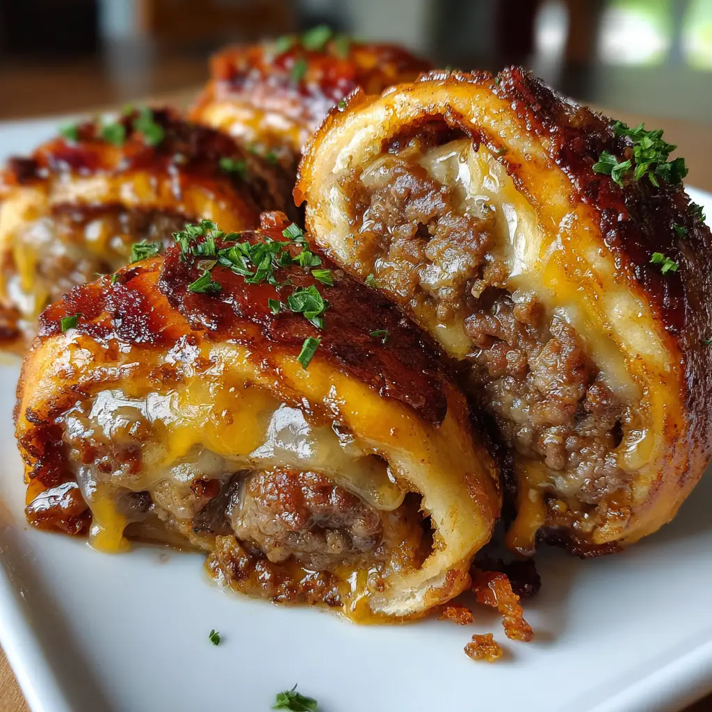 Irresistible Garlic Butter Beef Cheeseburger Rollups