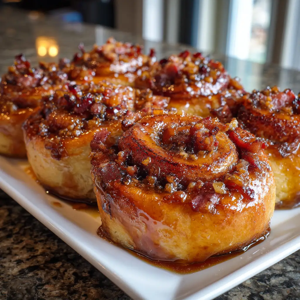 Bourbon Maple Bacon Cinnamon Rolls