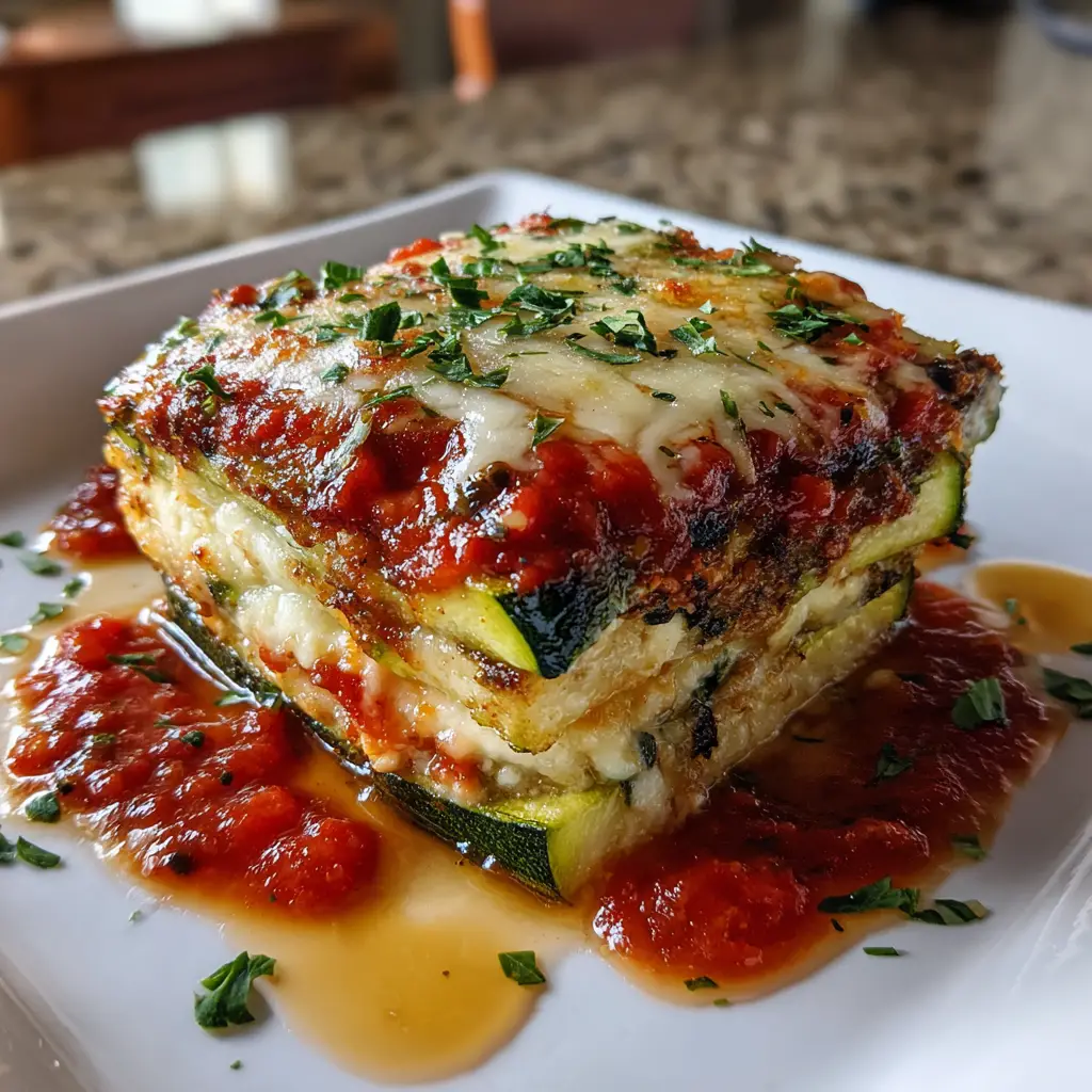 Layered Zucchini Ricotta Melts with Marinara
