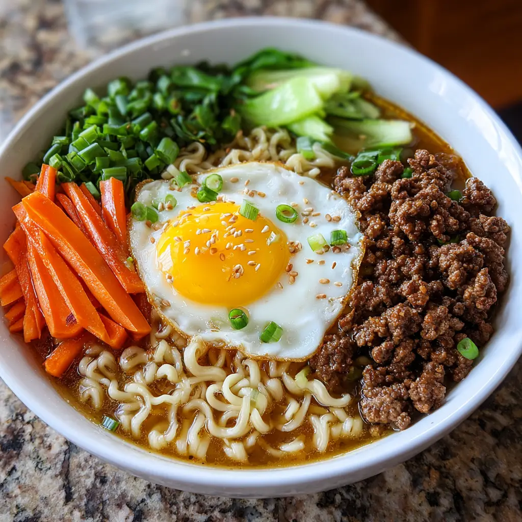 Korean-Style Ground Beef Ramen