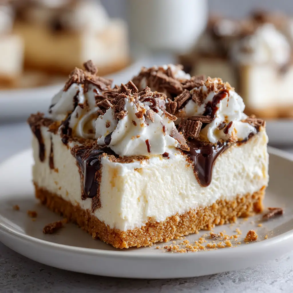 No-Bake Vanilla Cheesecake Slice