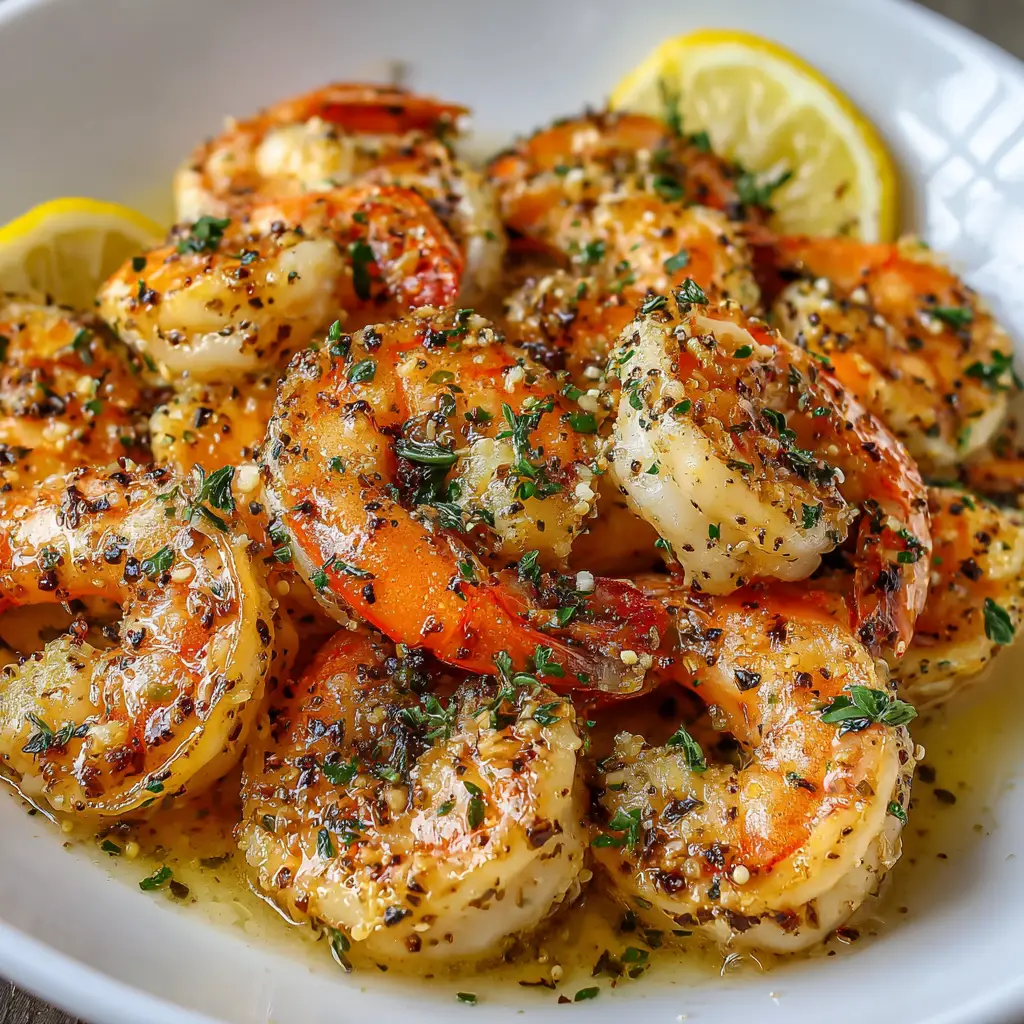 Lemon Pepper Shrimp with Cracked Black Pepper