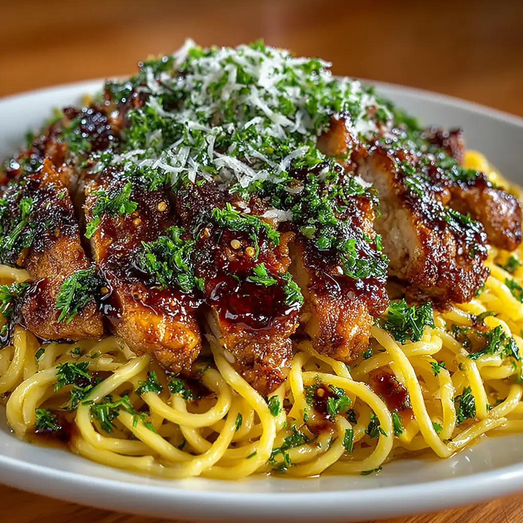 Sticky Garlic Chicken Noodles