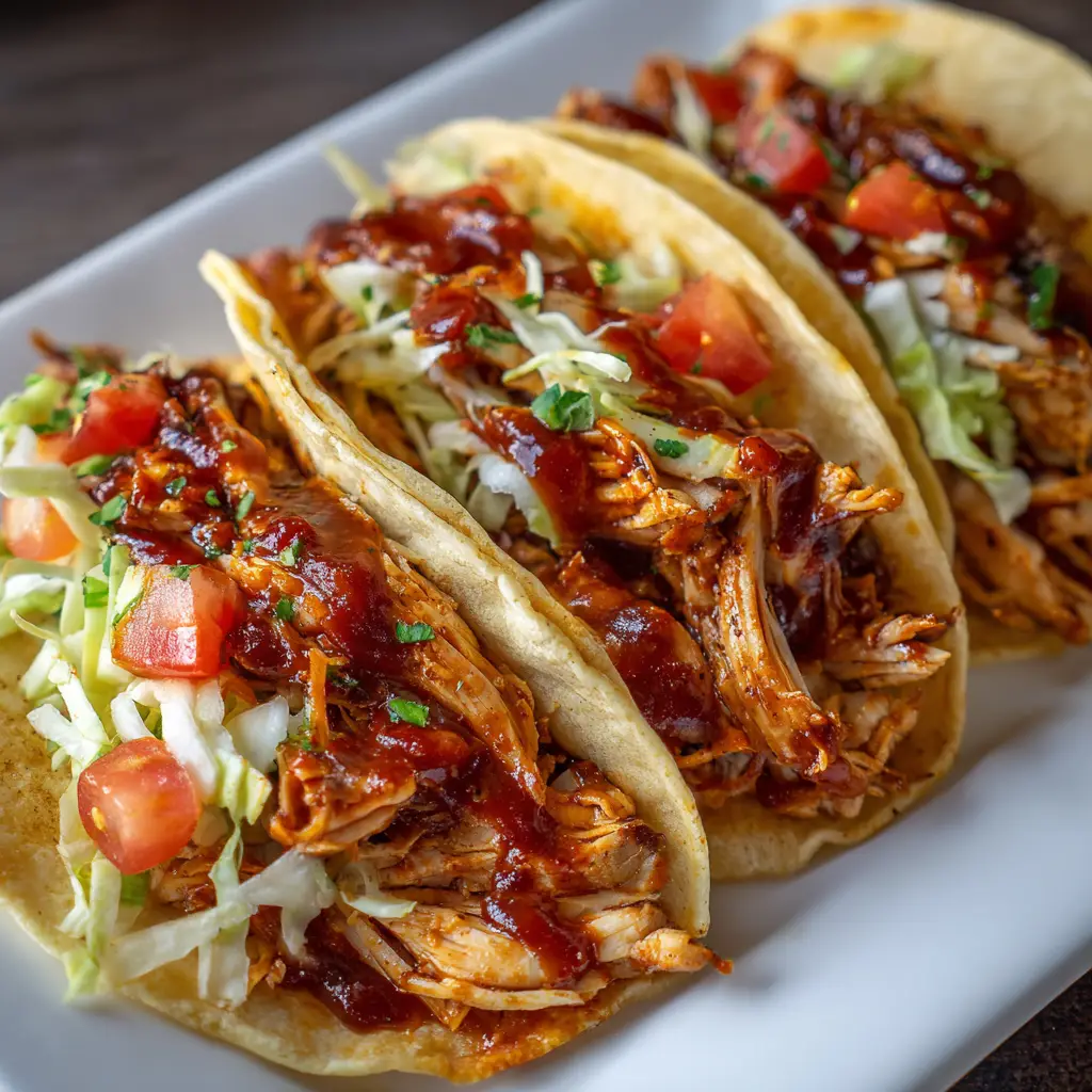 Garlic Butter Honey BBQ Chicken Tacos