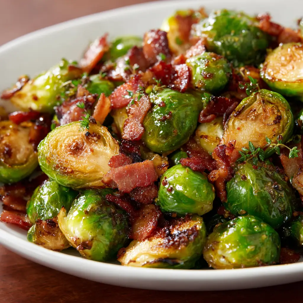 Hot Honey Brussels Sprouts with Bacon